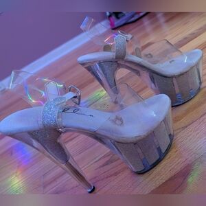 Ellie Iridescent and Silver Platform Heels